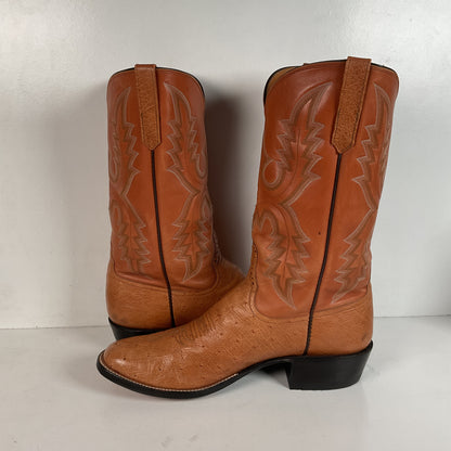 Rios Of Mercedes Smooth Ostrich Cowboy Boots 13 B Exotic USA Made
