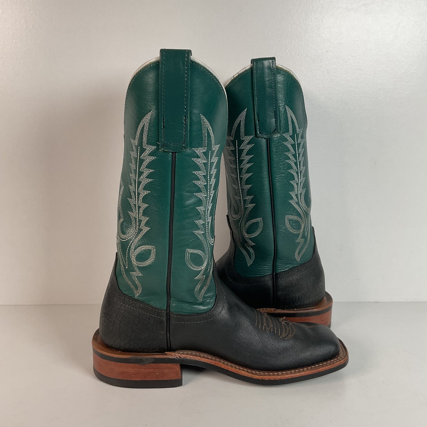 Anderson Bean Hippo Cowgirl Boots | Exotic | Aqua Green Shaft | Women’s 7 B