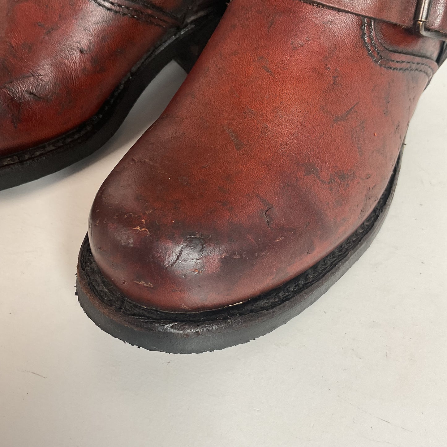 Frye Women’s 12R Redwood Engineer Boots 6 M 150th Anniversary USA Made Distressed