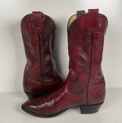Vintage Larry Mahan Oxblood Cowboy Boots | Soft Buckskin | Men’s 10.5 EE