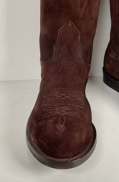 Vintage Nocona Pig Skin Suede Cowboy Boots | USA Made | Men’s 9.5 EE