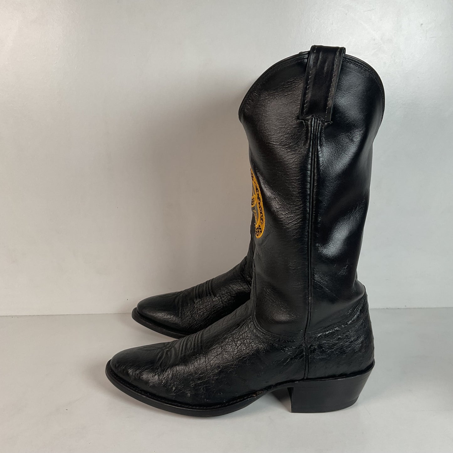 Justin Texas Rangers Cowboy Boots 9.5 D Exotic Smooth Ostrich