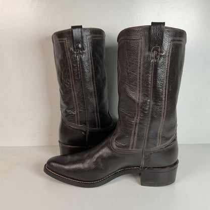 Vintage 1970s Texas Brand Water Buffalo Cowboy Boots 13 D USA Made Exotic