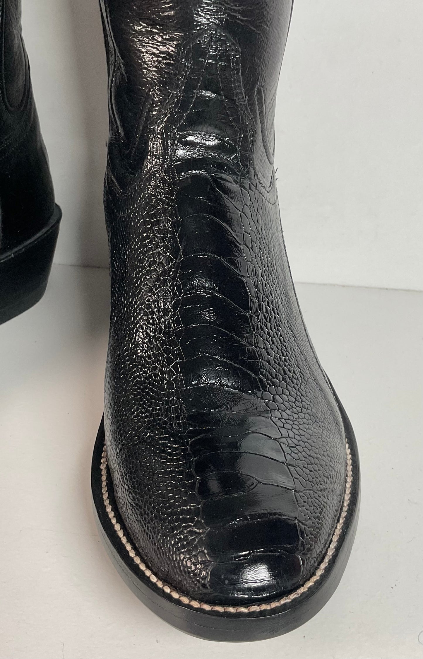 Custom Made Ostrich Leg Cowboy Boots | Lone Star Inlay | Exotic | Men’s 10.5