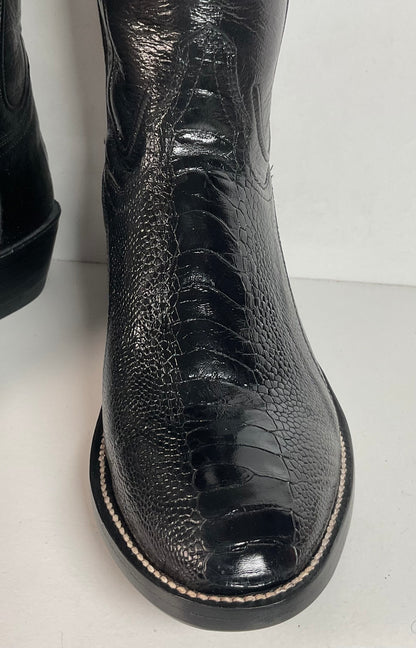 Custom Made Ostrich Leg Cowboy Boots | Lone Star Inlay | Exotic | Men’s 10.5