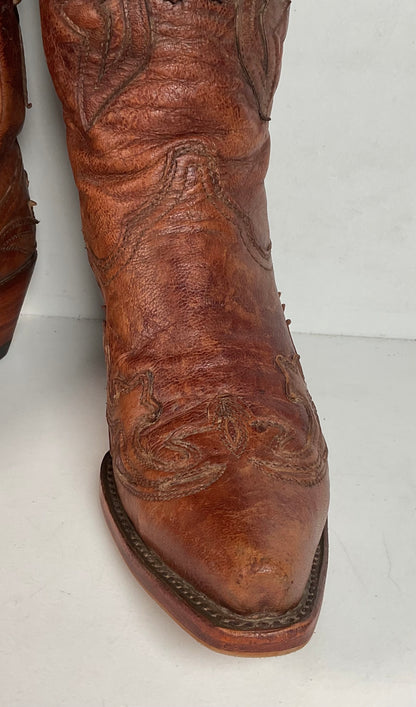 Corral Distressed Leather Thunderbird Cowgirl Boots 8.5 M Overlay Tall