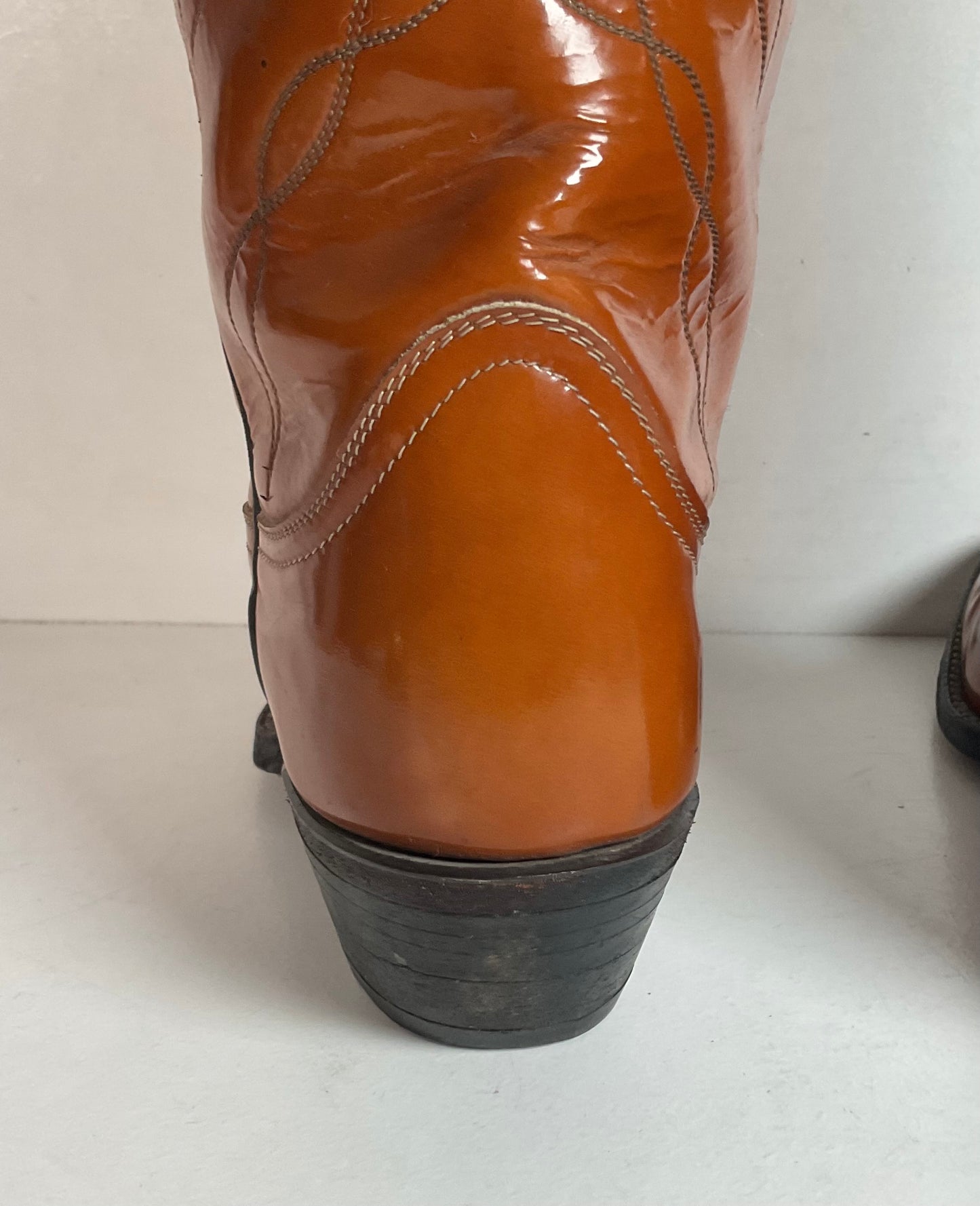 Vintage Tony Lama Patent Leather Cowgirl Boots Men’s 6 | Women’s 7 Gold Label
