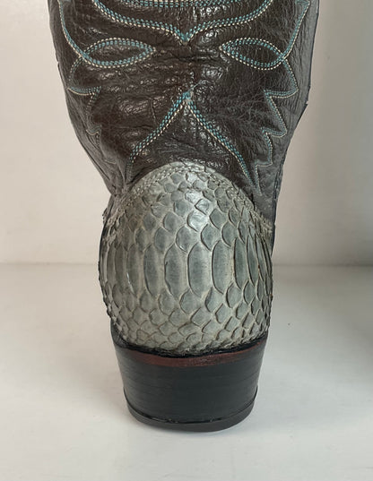 Vintage Dan Post Grey Python Cowgirl Boots 8 C USA Made