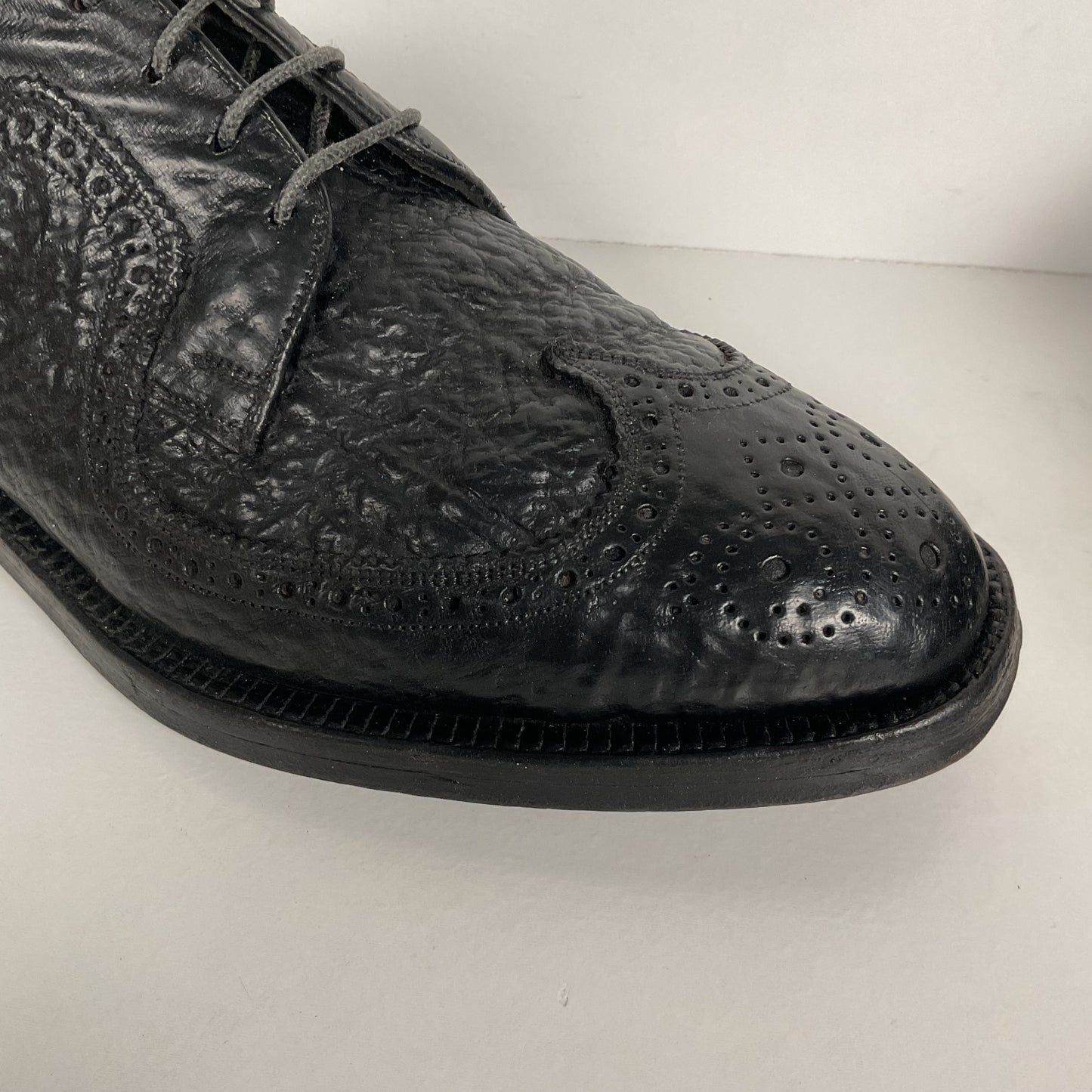 Vintage Florsheim Imperial Derby Shoes | Kenmoor | Exotic Shark | Men’s 8 C
