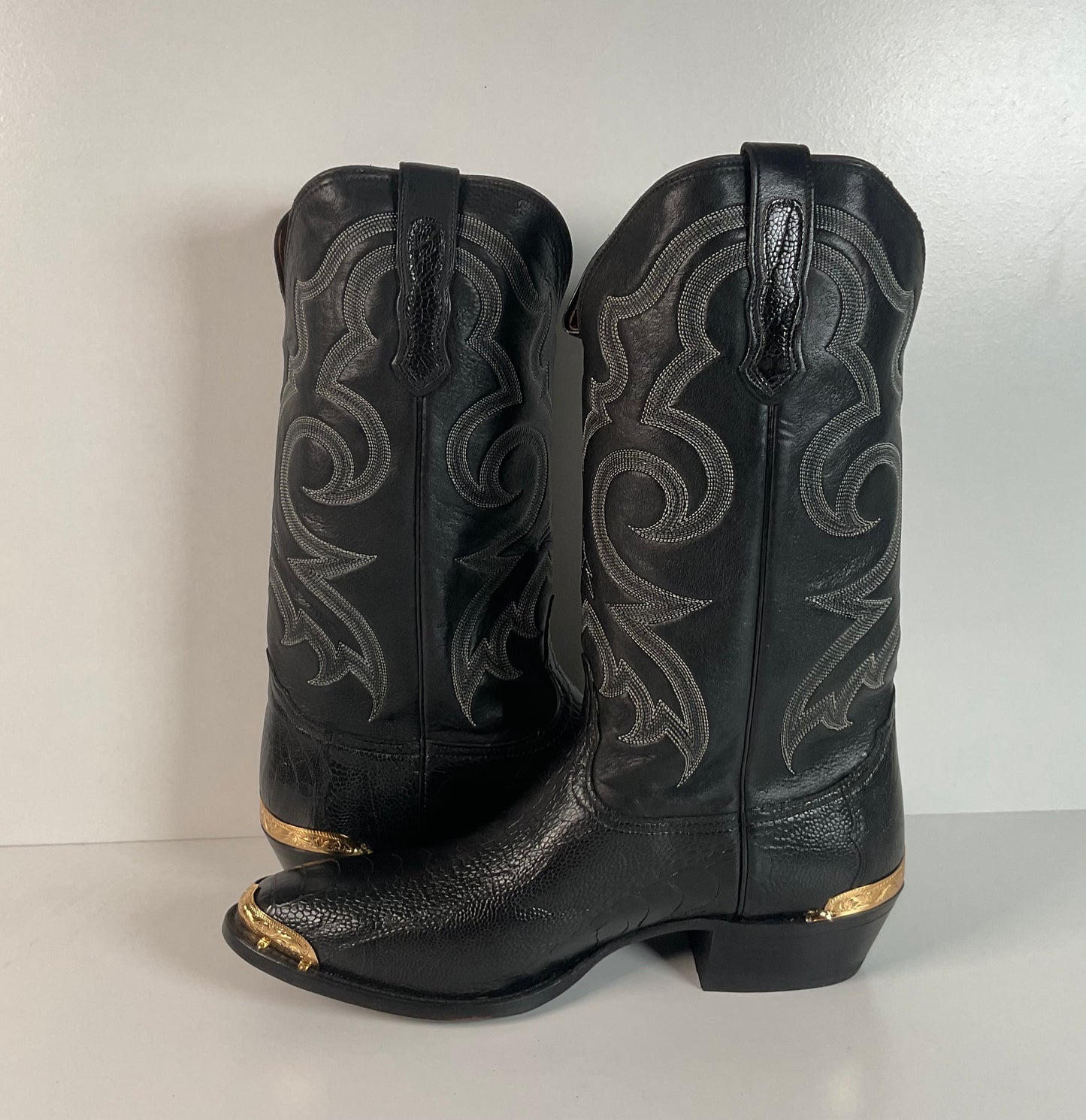 Vintage Nocona Ostrich Leg Cowboy Boots | Exotic | USA Made | 11 EE