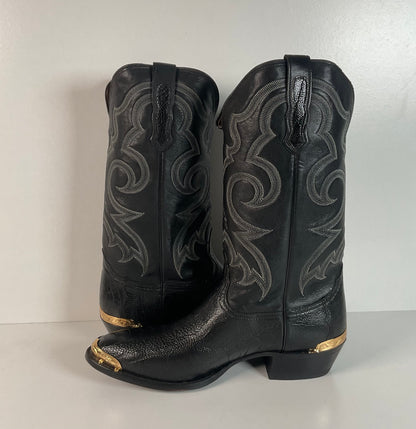 Vintage Nocona Ostrich Leg Cowboy Boots | Exotic | USA Made | 11 EE