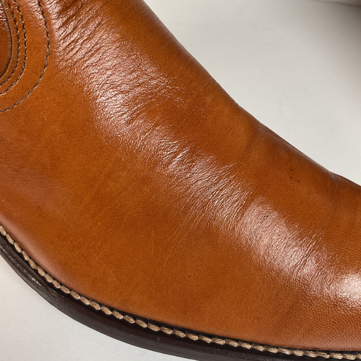 Vintage Frye Cowboy Boots | Burnished Brown Calf | French Toe | Men’s 10.5 D
