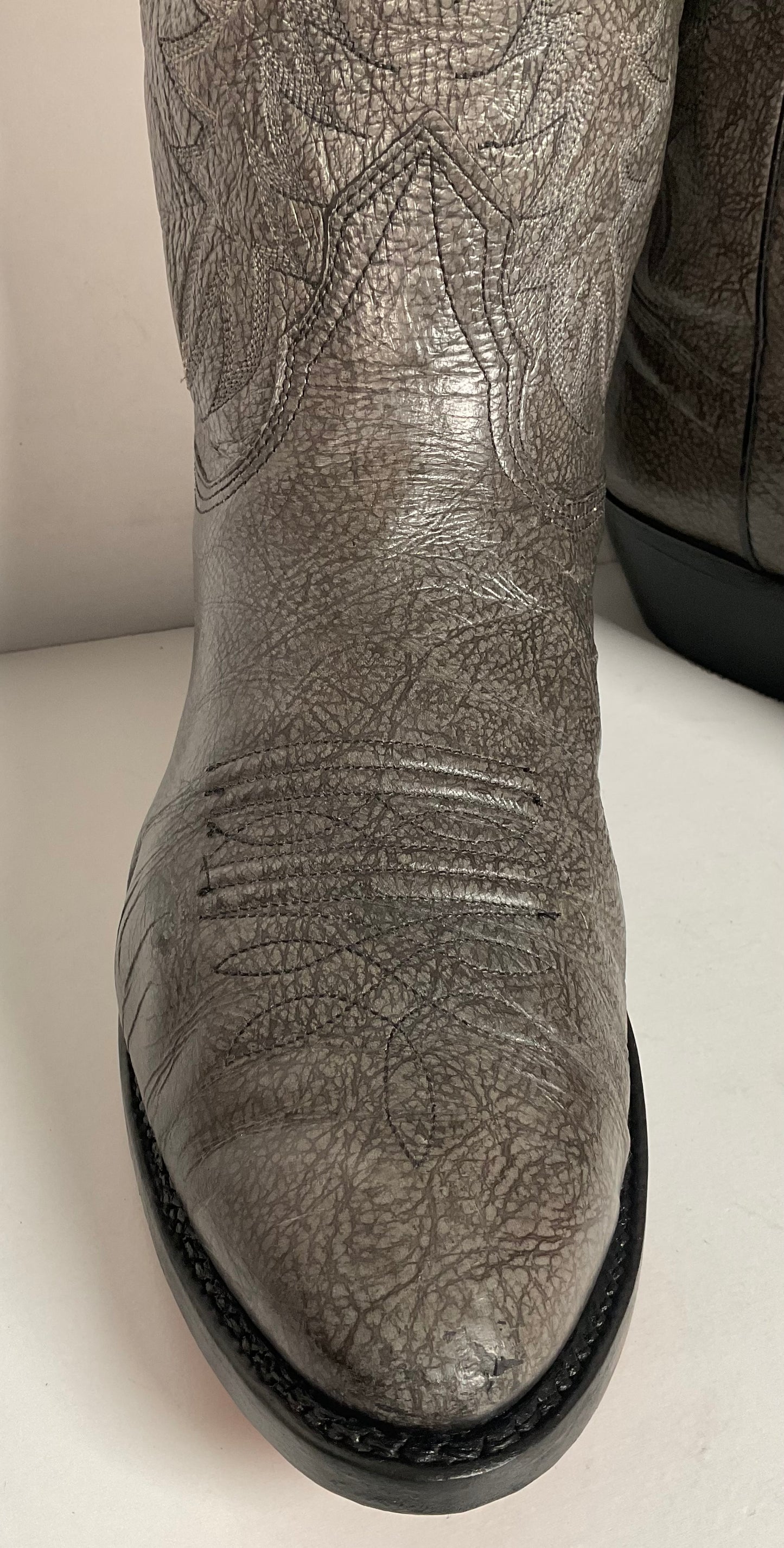Vintage Nocona Exotic Grey Kangaroo Cowboy Boots 9.5 D USA Red Label Recraft
