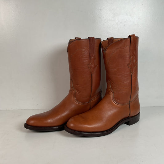 Vintage Lucchese Roper Boots 8.5 D USA Made Royal Calf