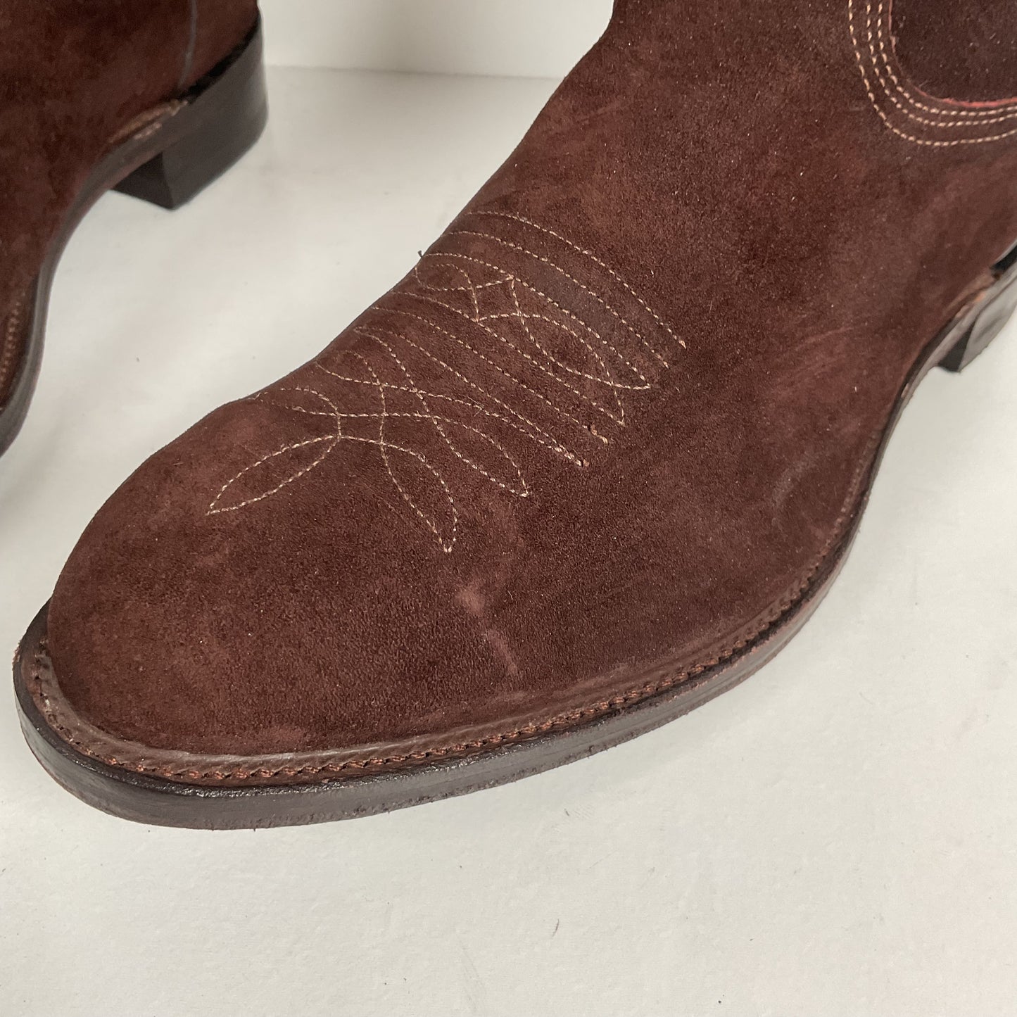 Vintage Nocona Pig Skin Suede Cowboy Boots | USA Made | Men’s 9.5 EE