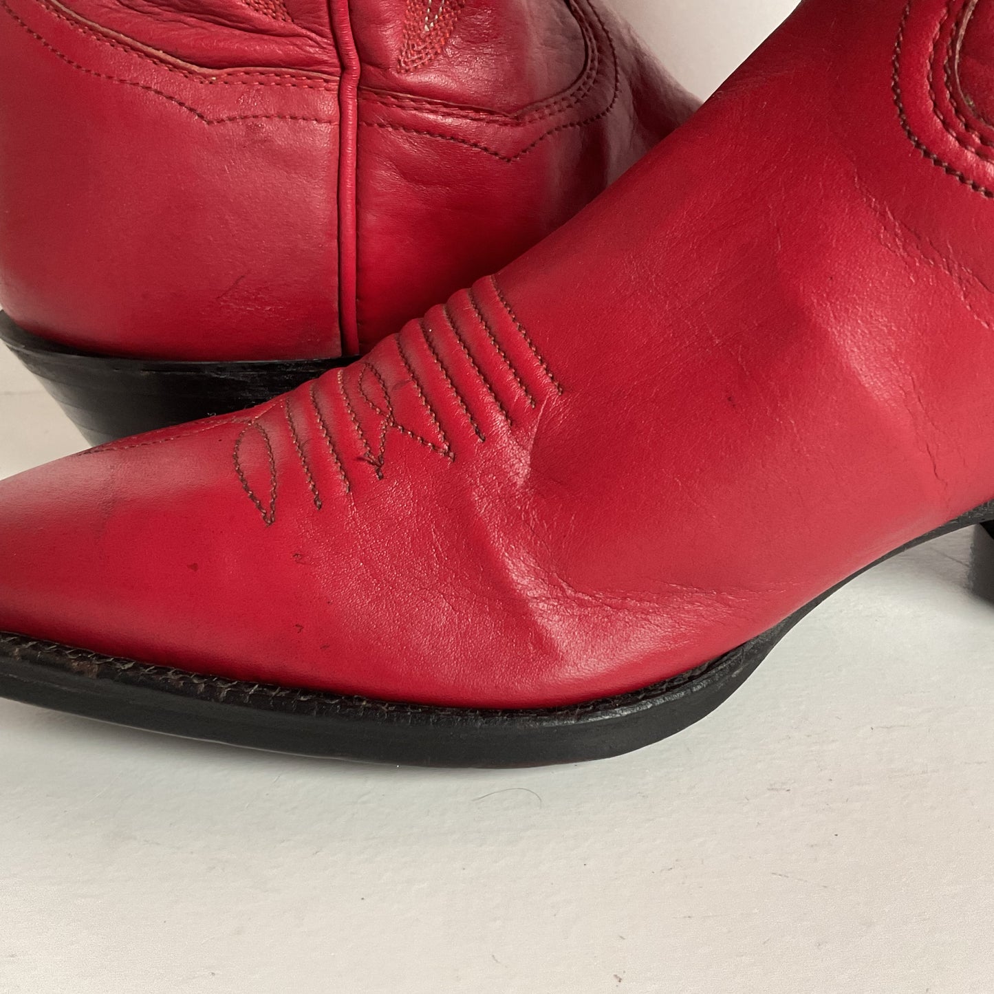 Vintage Sanders Cowgirl Boots | Ruby Red | Women’s 6.5 B