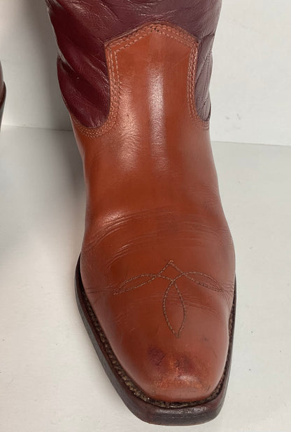 Vintage Pee Wee Cowboy Boots | Shorty | Tooled | 50s-60s | 6 C