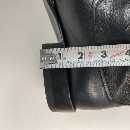 Rios of Mercedes Cowboy Boots Men’s 9.5 B (Narrow) Black Buffalo Calf