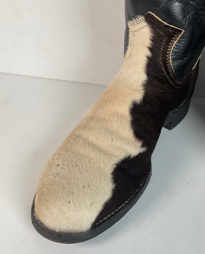 Justin Calf Hair On Cow Hide Pony Cowgirl Roper Boots 6 B Western USA Made