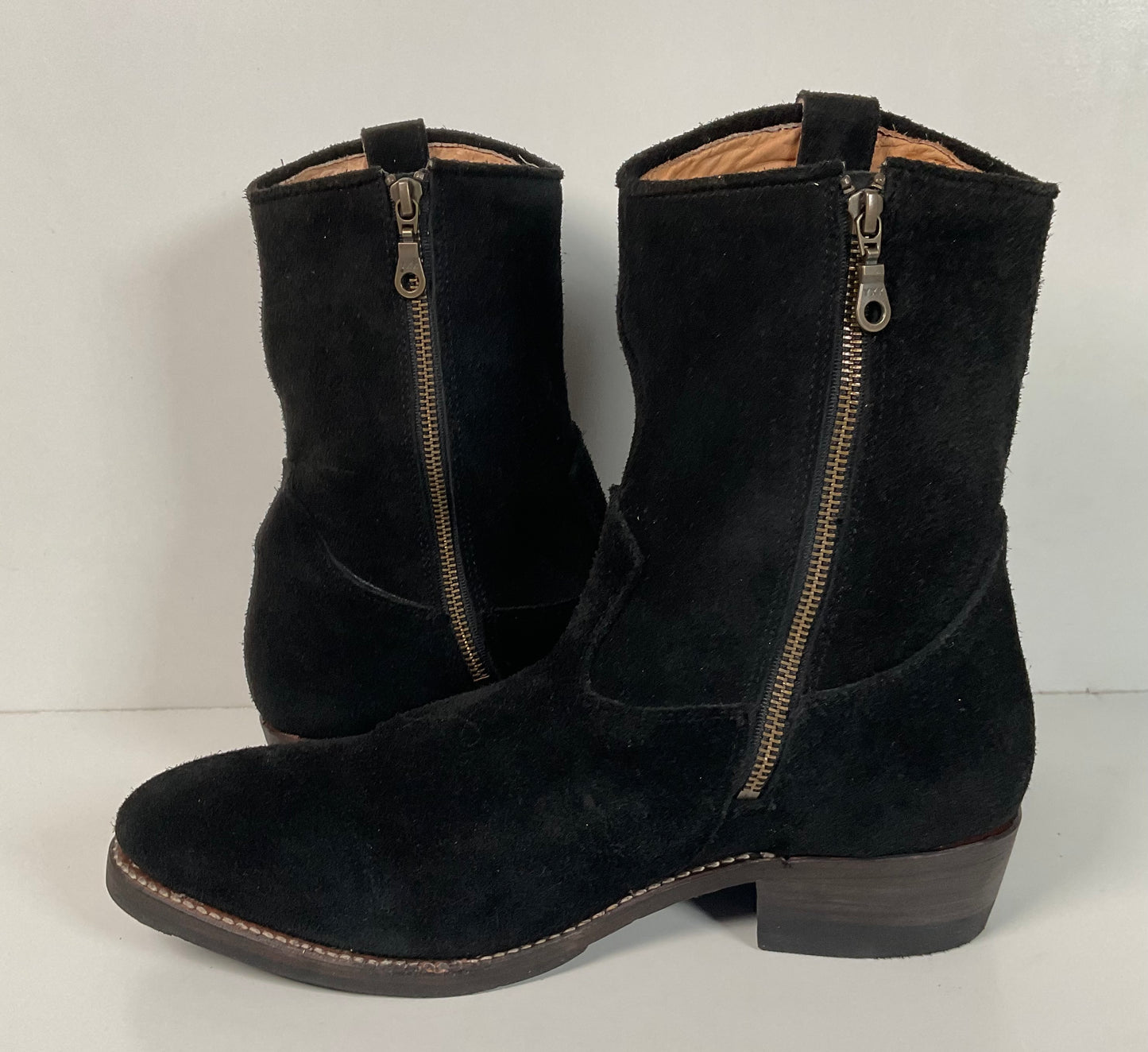 Bed Stu’s Santa Rosa Brand Cowboy Boots 11.5 Rough Out Suede Midnight Black