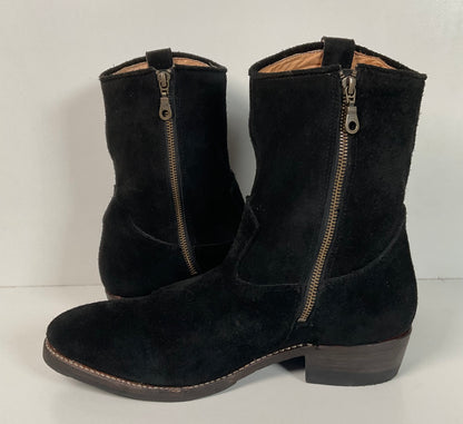 Bed Stu’s Santa Rosa Brand Cowboy Boots 11.5 Rough Out Suede Midnight Black