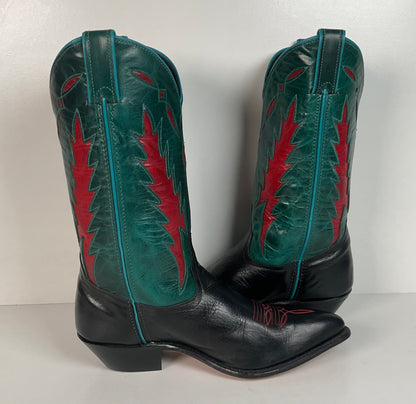 Vintage Dan Post for Code West Cowgirl Boots | Tooled Inlays | Women’s 9 M