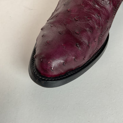 Corral Plum Ostrich Quill Cowgirl Boots 8 M Exotic Triad