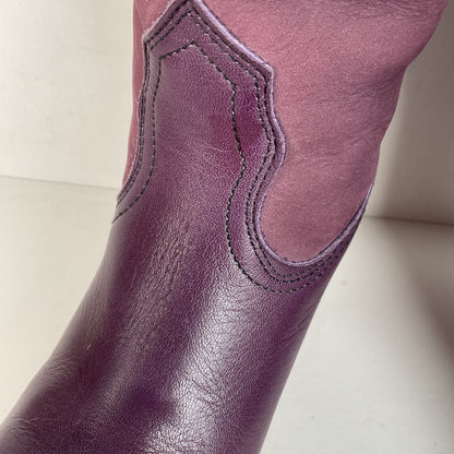 Vintage Frye Cowgirl Boots | Bear Claw | Purple | USA Made | Women’s 6.5 B