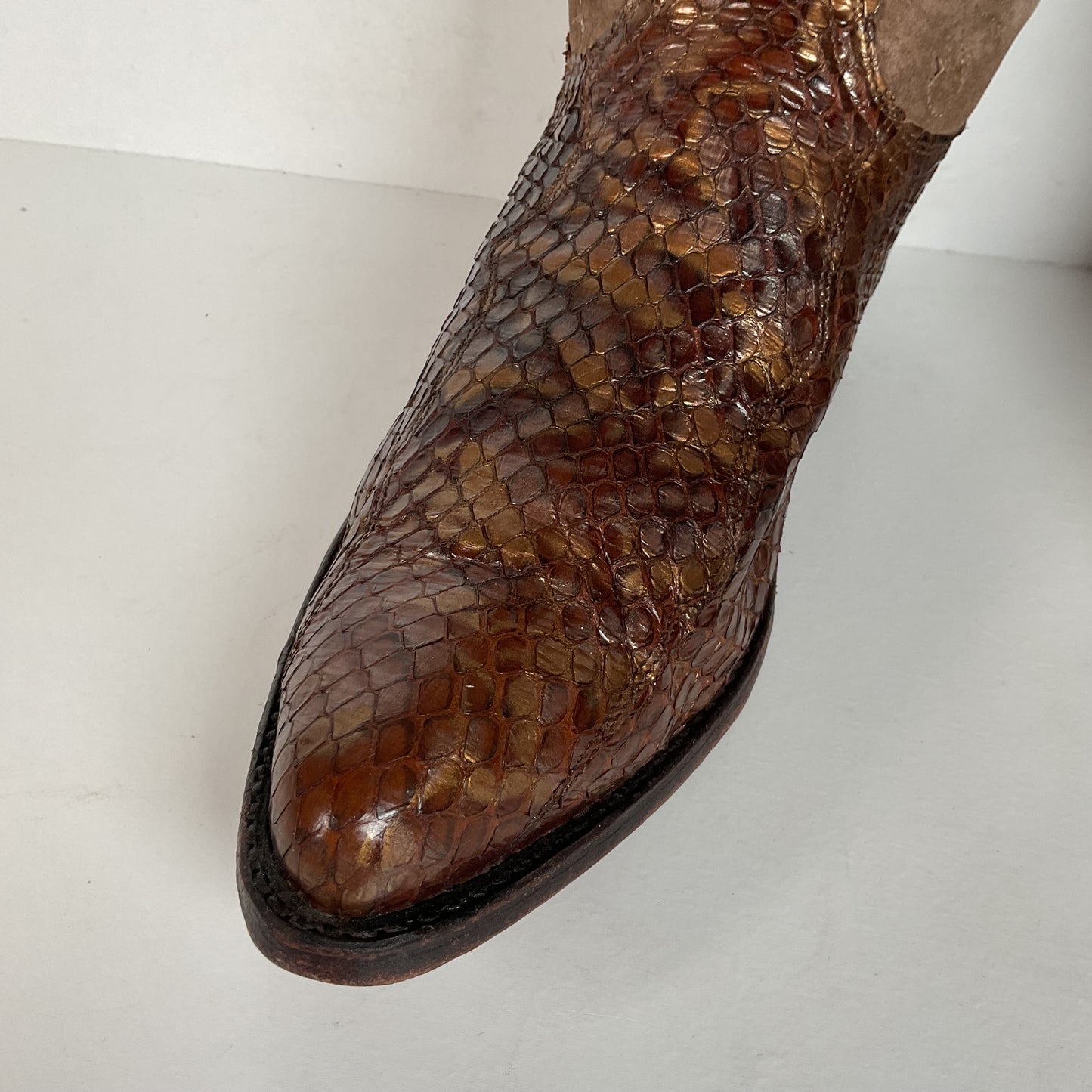 Vintage Dan Post Anaconda Cowgirl Boots | Metallic | USA Made | Women’s 7.5 M