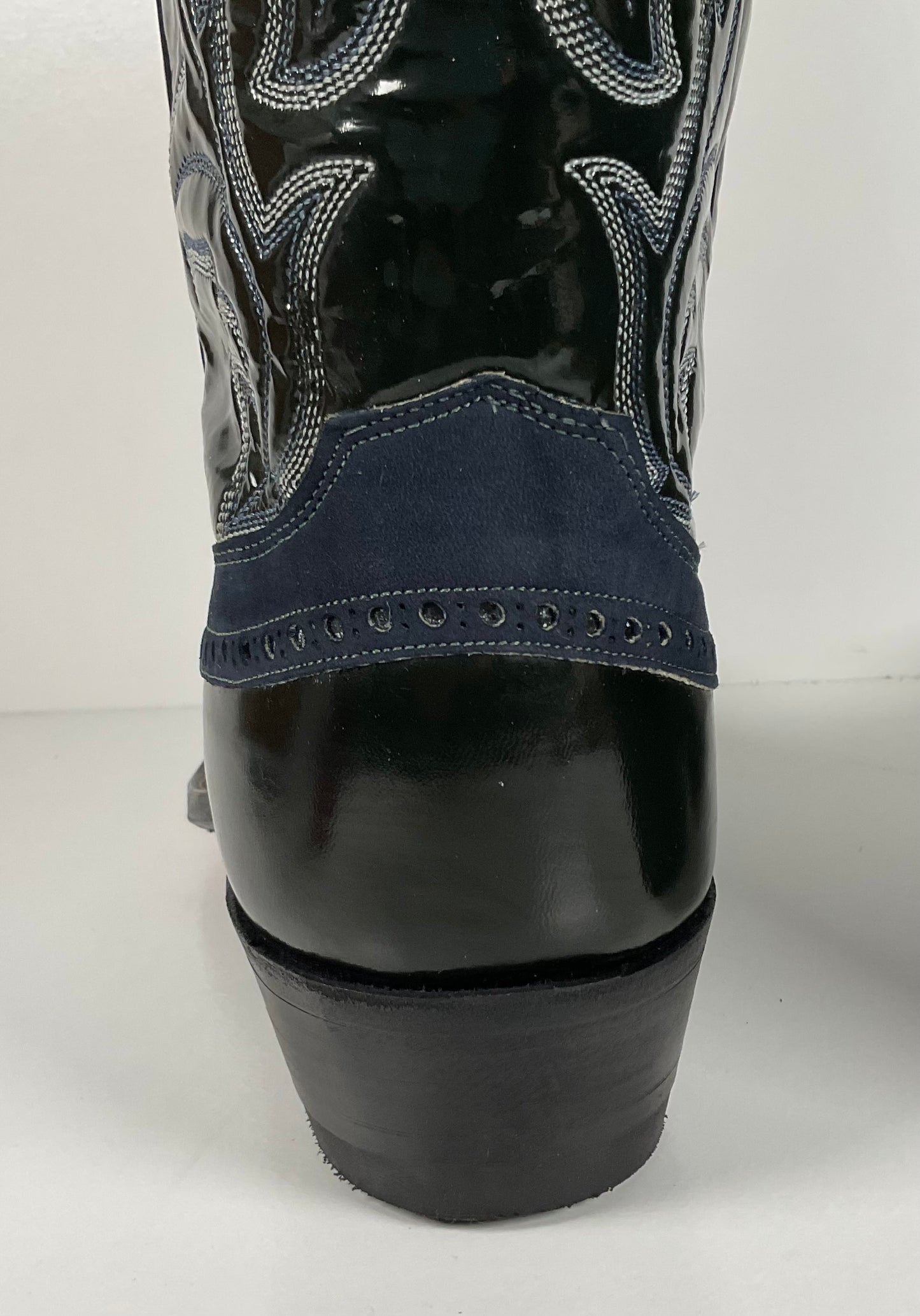 Vintage Justin Algonquin Toe Cowboy Boots | Royal Blue | Patent Leather | 12 EE