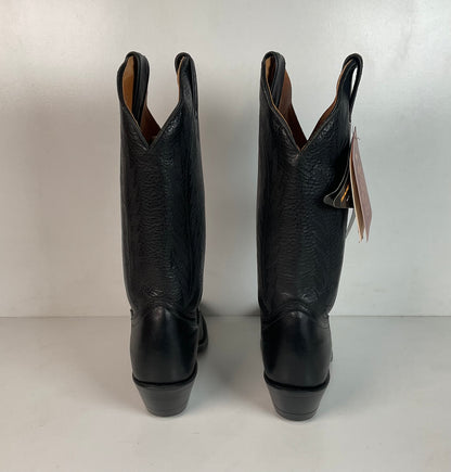 Boulet Classic Black Cowgirl Boots 6.5 C Deerskin New With Tags