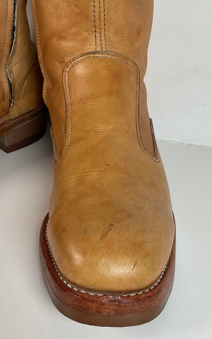 Vintage 1970s Iron Age Safety Toe Ankle Boots 9.5 EEE USA Made Campus Chunky
