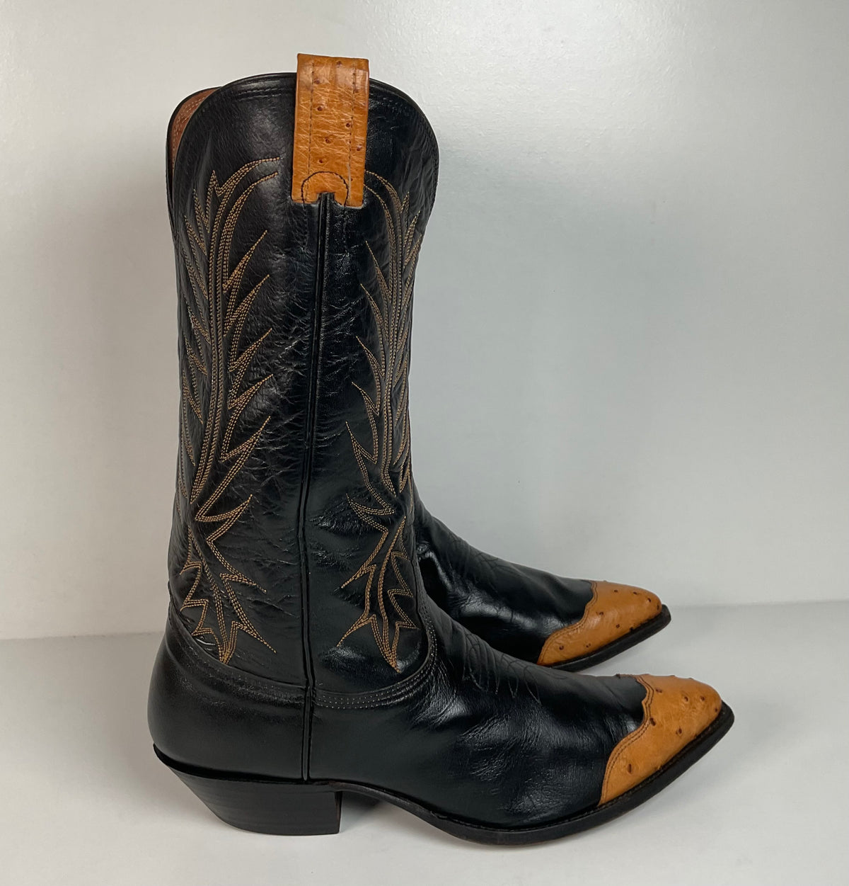 Vintage Nocona Wingtip Cowboy Boots | Exotic Ostrich Quill | Men’s 11 D