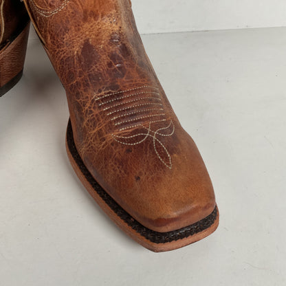 Justin Bent Rail Cowgirl Boots | Tan Road | USA Made | Women’s 9 B