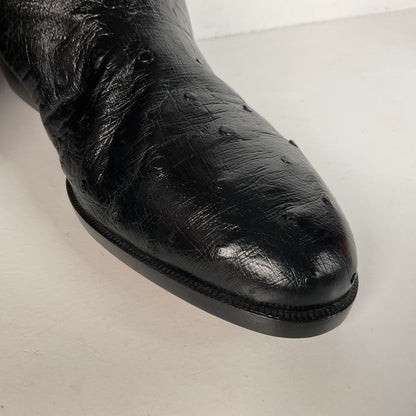 Vintage Lorenzo Banfi Ostrich Quill Bucket Boots | Tooled | Exotic | Men’s 9.5 M