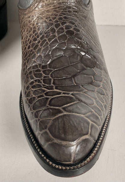 Vintage Exotic Cowboy Boots | Pre Ban | Grey | Wide | Men’s 10