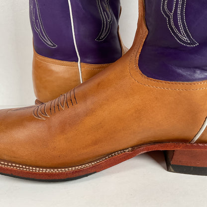 Anderson Bean Tan Crazy Horse Cowboy Boots | Purple Mad Dog | Men’s 12 D