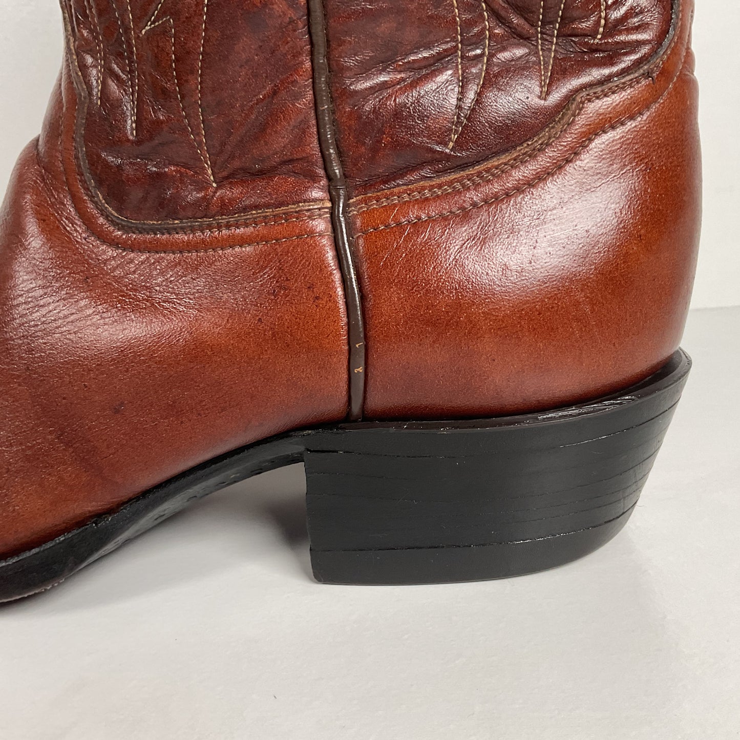 Vintage Tony Lama Cowboy Boots | Chocolate Cow | 1980s | Men’s 10 D