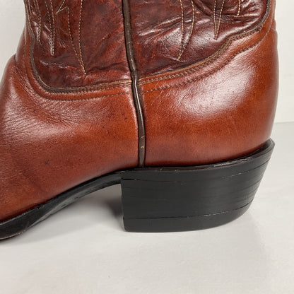 Vintage Tony Lama Cowboy Boots | Chocolate Cow | 1980s | Men’s 10 D