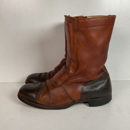 Vintage 1970s Hondaline Boots 9.5 Thrashed Moto Zip
