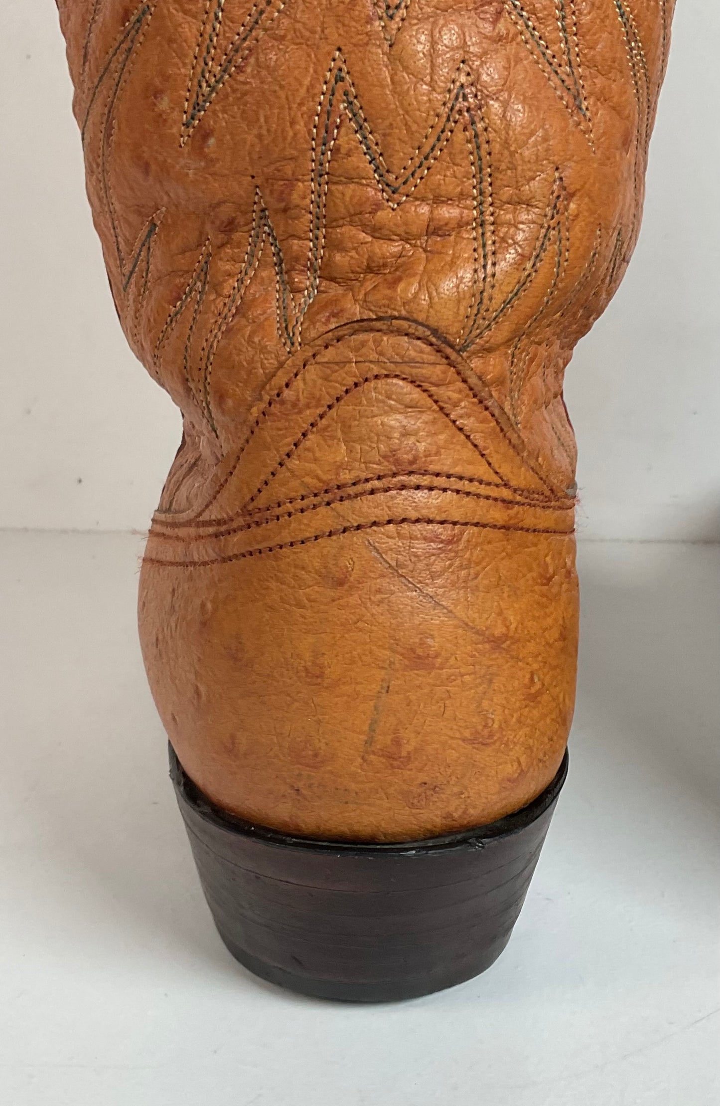 Vintage 1960s Nocona “The Astro” Cowboy Boots 9 D Full Ostrich Calf Exotic