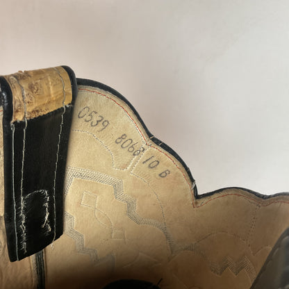 Diamondback Rattlesnake Cowboy Boots | Custom Made | Collar Overlay | Men’s 10 B