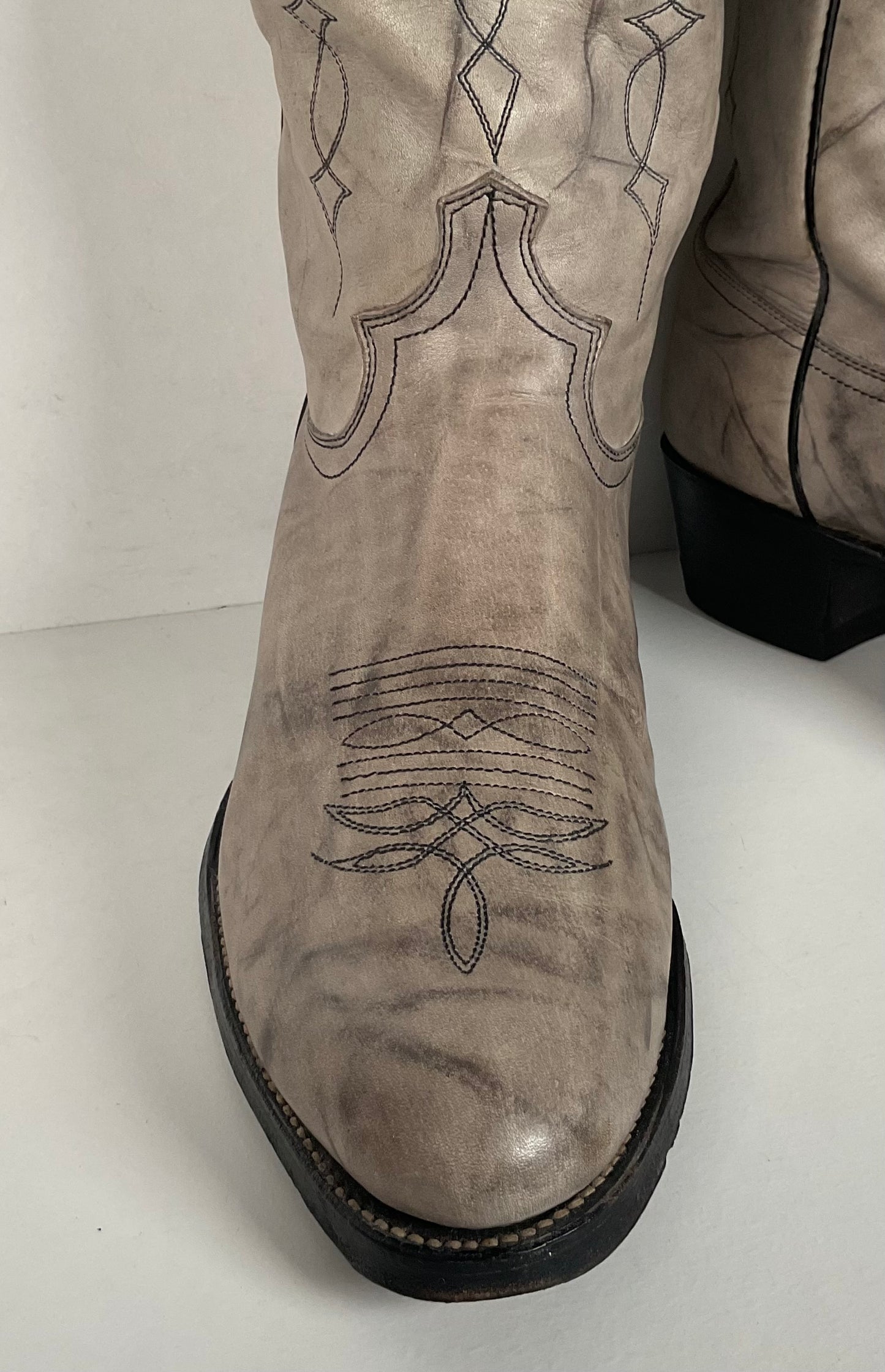 Vintage Justin Marbled Cowboy Boots | USA Made | Punchy | Grey | Men’s 9 D