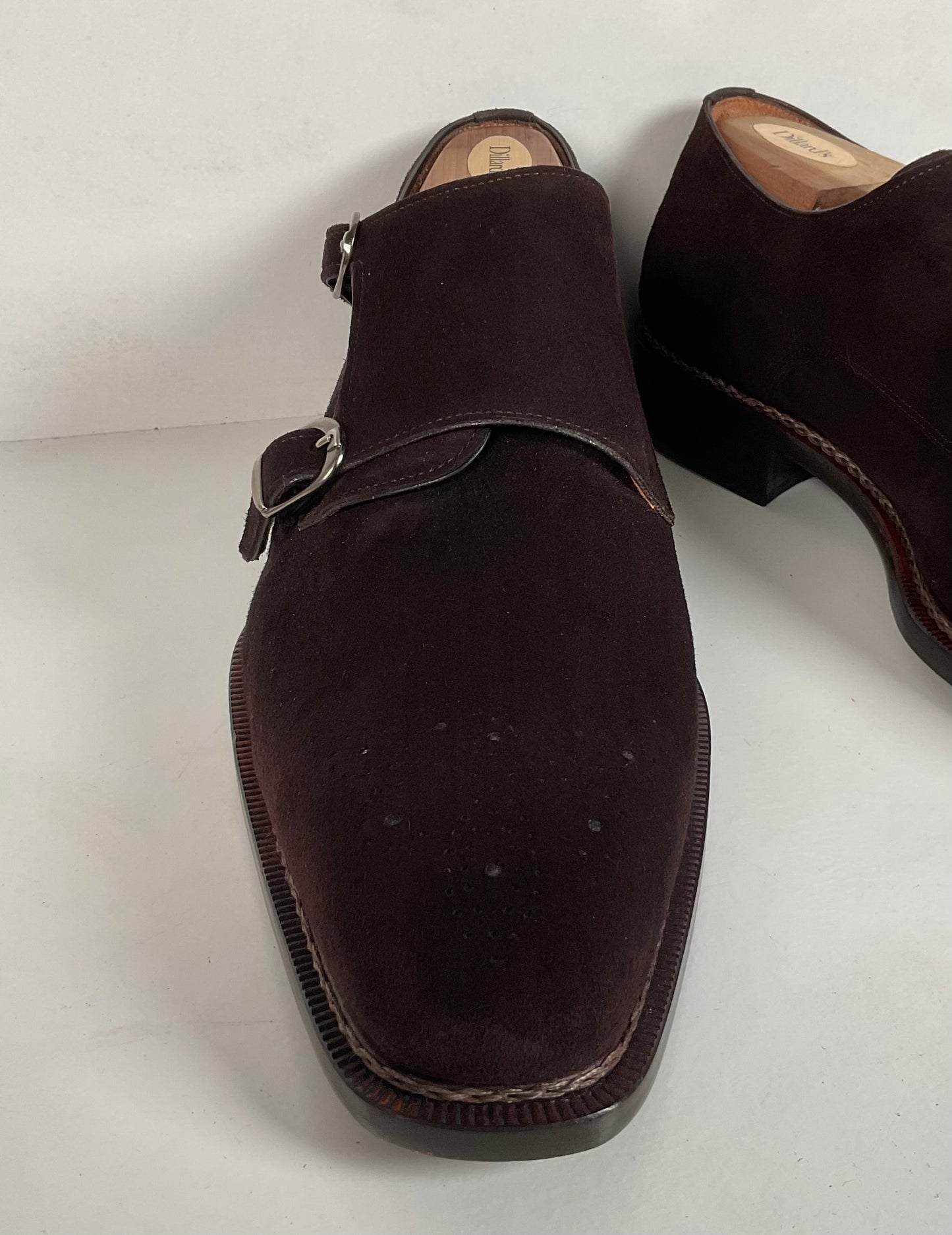 Mezlan Double Monk Strap Shoes | Custom | Nubuck Suede | Brown | Men’s 10.5 M