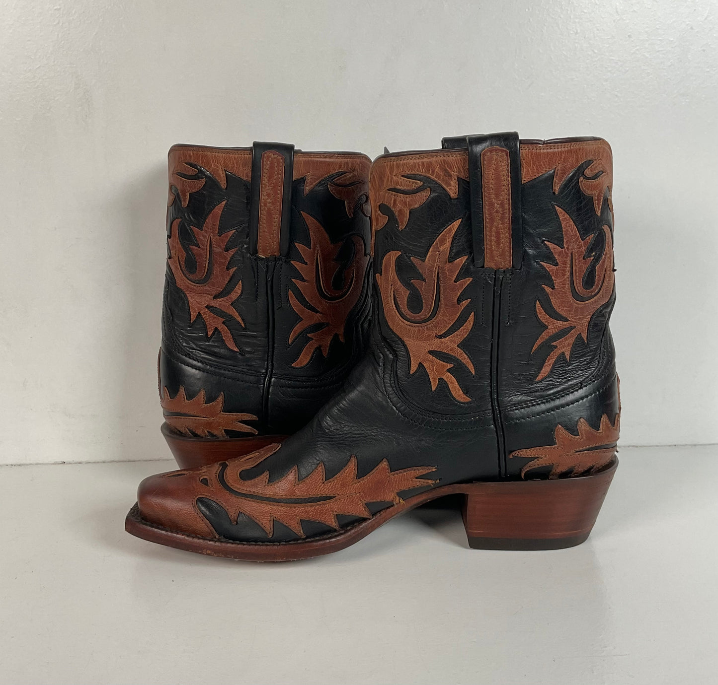Lucchese Classics Handmade Tooled Cowgirl Boots 6.5 B Pee Wee Style