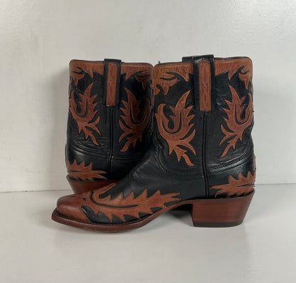 Lucchese Classics Handmade Tooled Cowgirl Boots 6.5 B Pee Wee Style