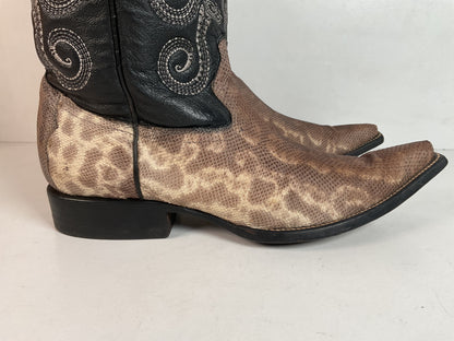 Cuadra Karung Snake Skin Cowboy Boots US 9 Exotic Pointed Toe
