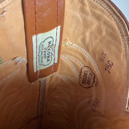 Vintage Nocona 17” Cowgirl Boots 7.5 C USA Made Old White Label