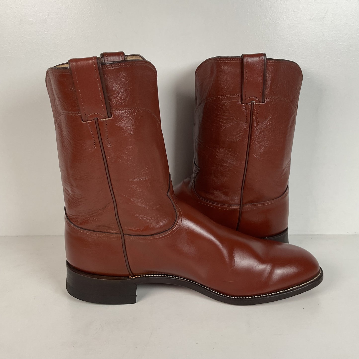 Justin Classic Roper Boots | USA Made | Brown Calfskin | Men’s 13 D
