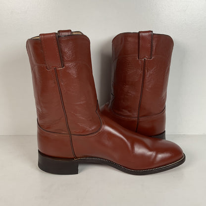 Justin Classic Roper Boots | USA Made | Brown Calfskin | Men’s 13 D